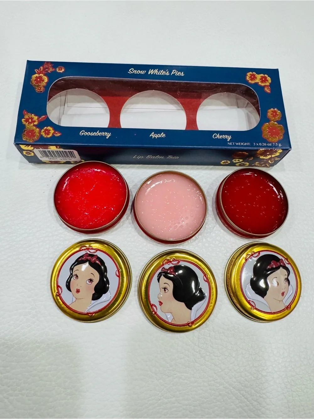 Besame Snow White Lip Balm Trio - Gooseberry Apple Cherry